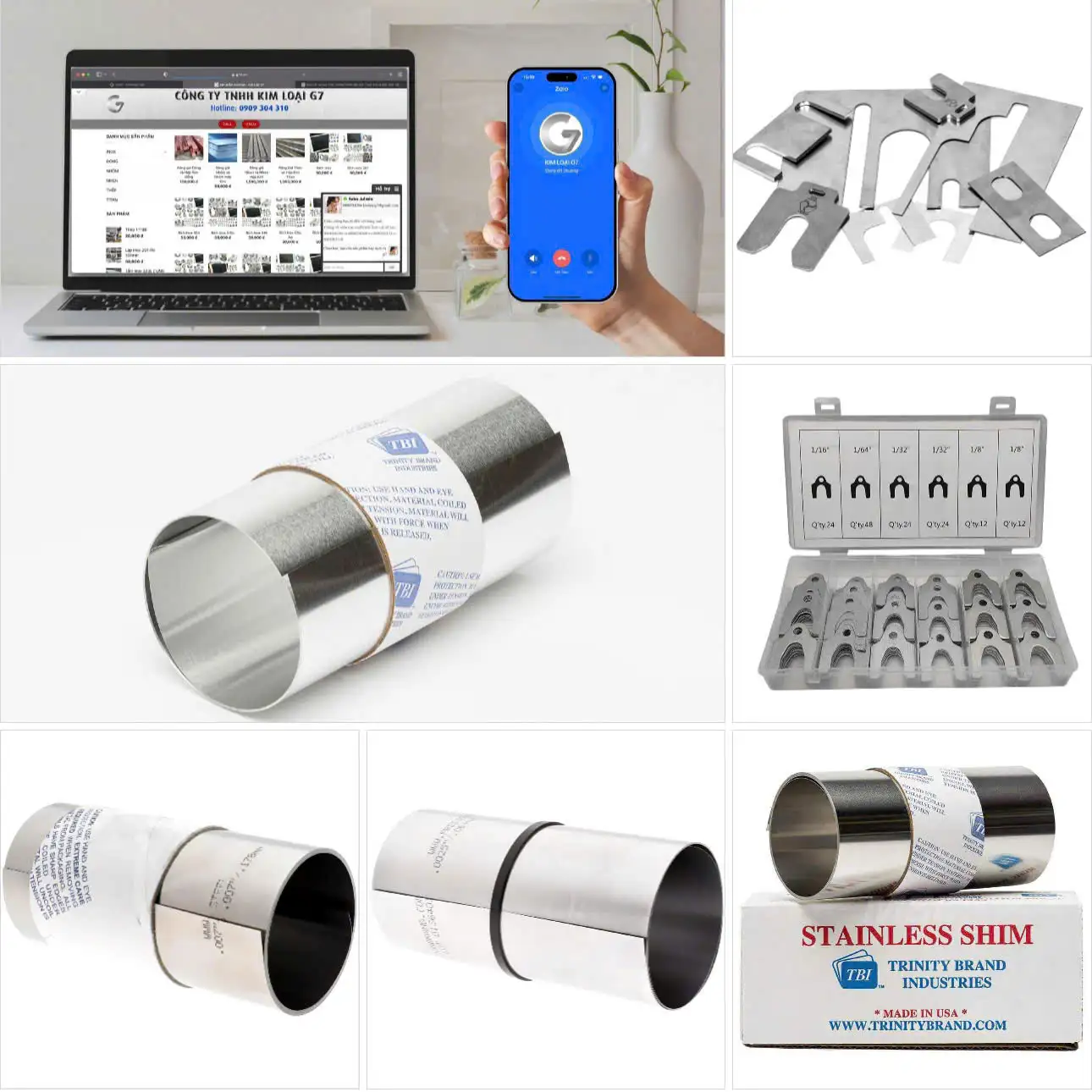 Shim chêm inox công nghiệp – bán lẻ, inox 201/304/316, có sẵn độ dày từ 0.01mm