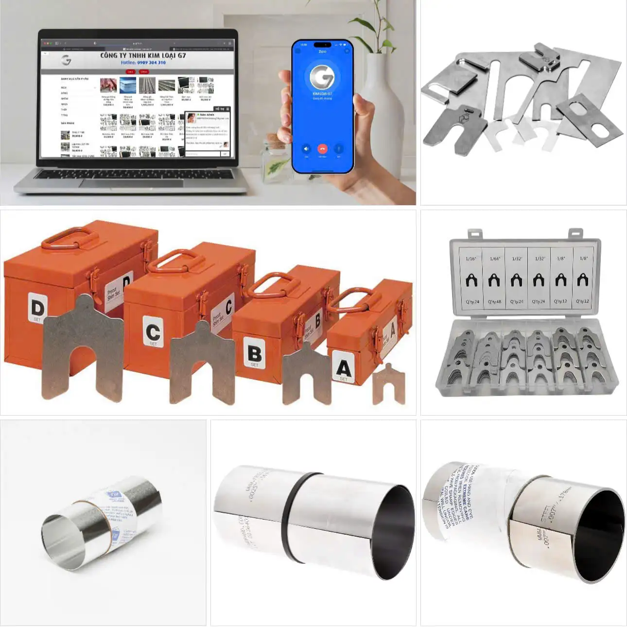 Lá căn inox đa kích thước – bán lẻ, có sẵn độ dày từ 0.01mm